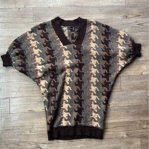 (Moda International) Wool oversized sweater in print